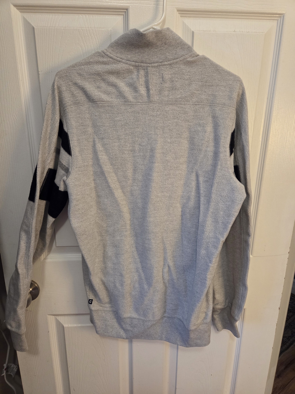 Chaps Men's Gray and Black Striped Zip-Up Sweater - Picture 3 of 3